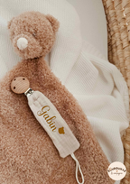 Attache tétine - Gaze de coton - Beige