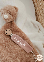 Attache tétine - Gaze de coton - Rose