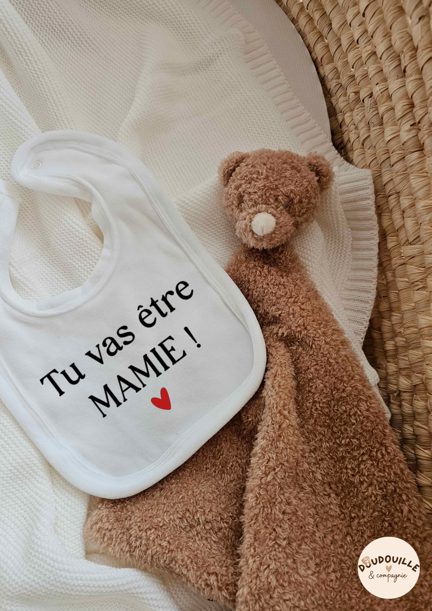 Bavoir Velours - Tu vas être mamie