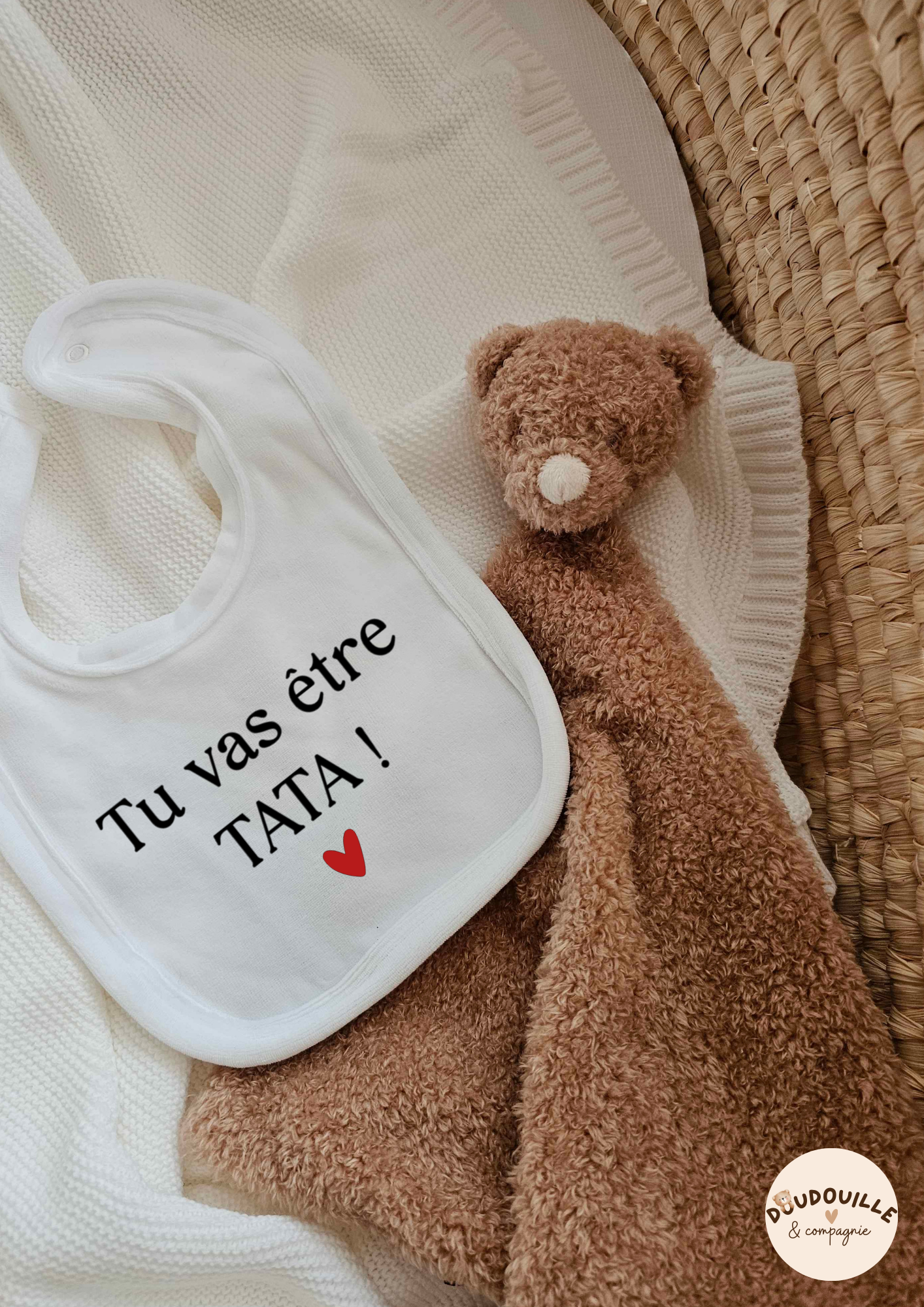 Bavoir Velours - Tu vas être tata