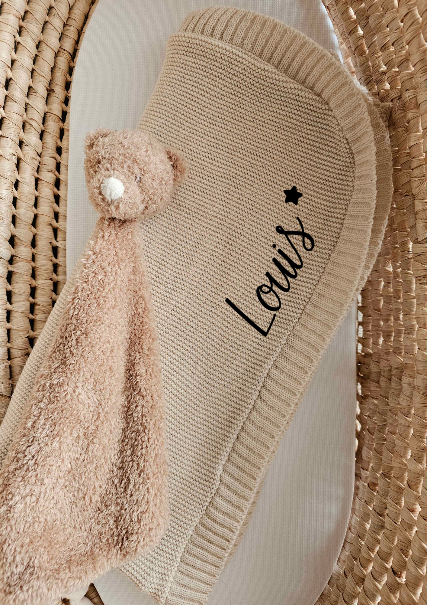 Couverture - Maille - Beige