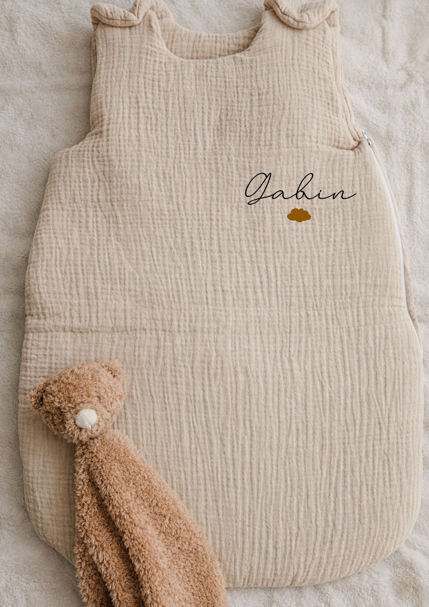 Gigoteuse - Beige - Prénom au coeur