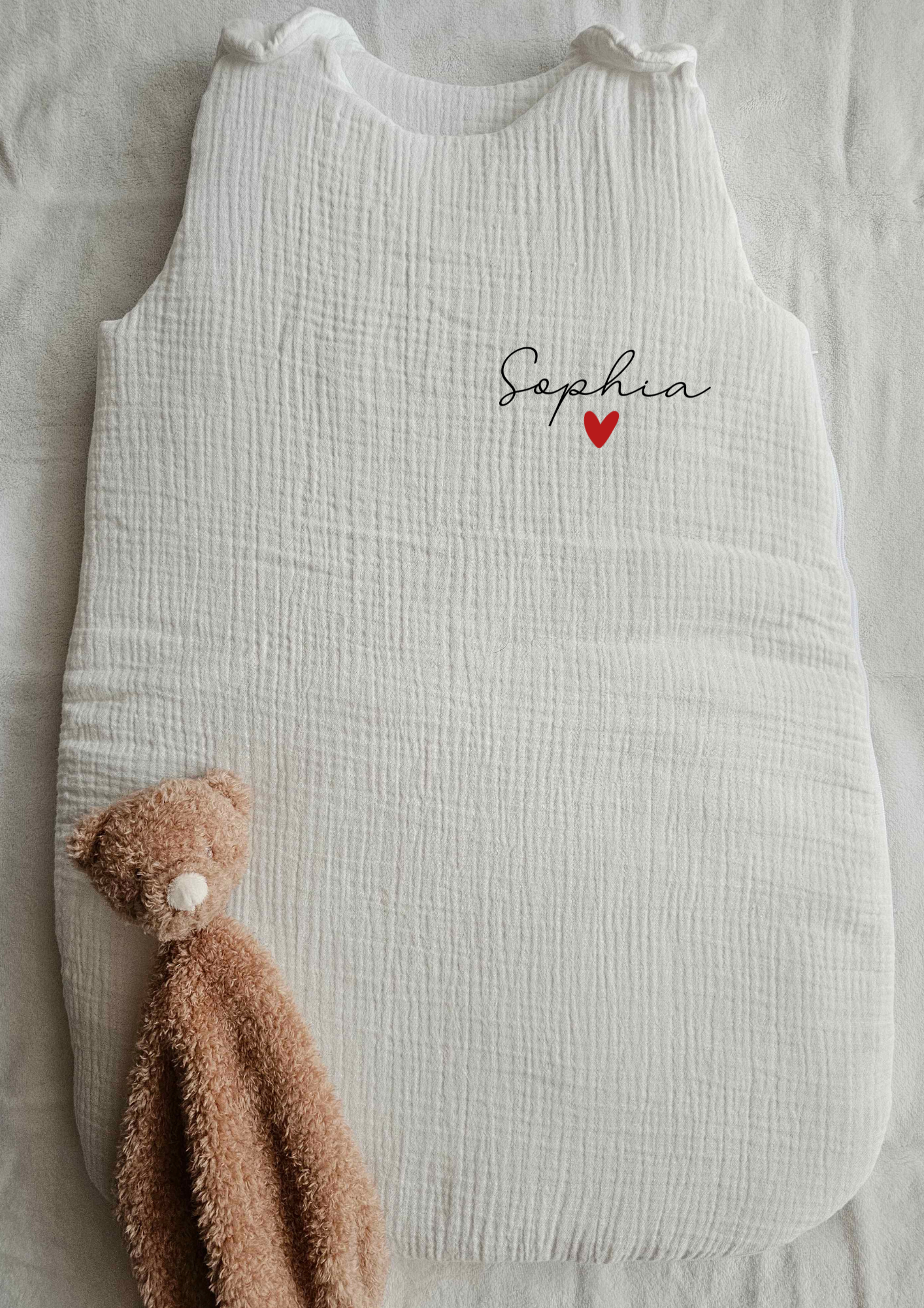 Gigoteuse - Blanc - Prénom au coeur