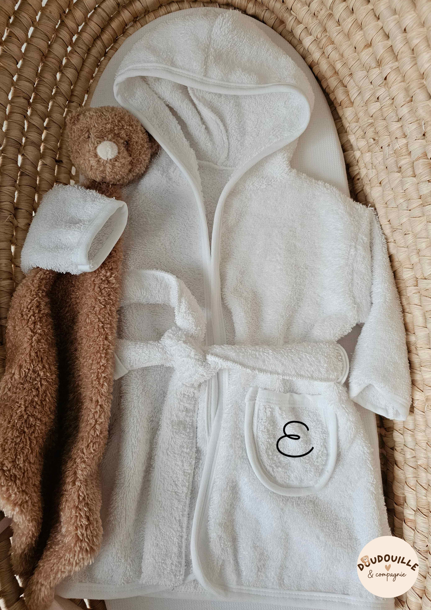 Peignoir - Blanc - Initiale