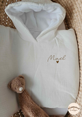 Poncho Promenade - Blanc - Prénom sur le coeur