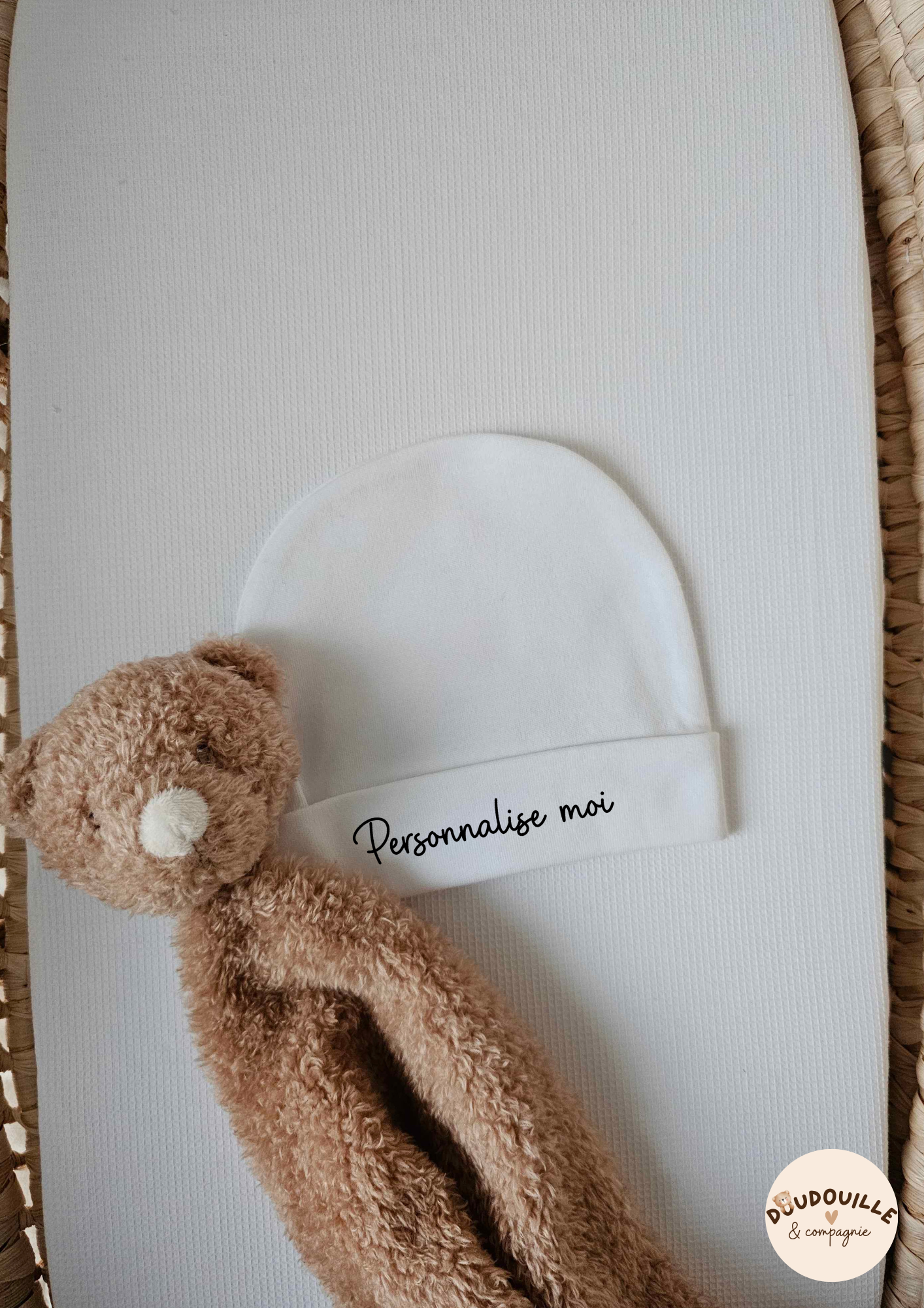 Bonnet - Blanc - Coton - 100% Personnalisable