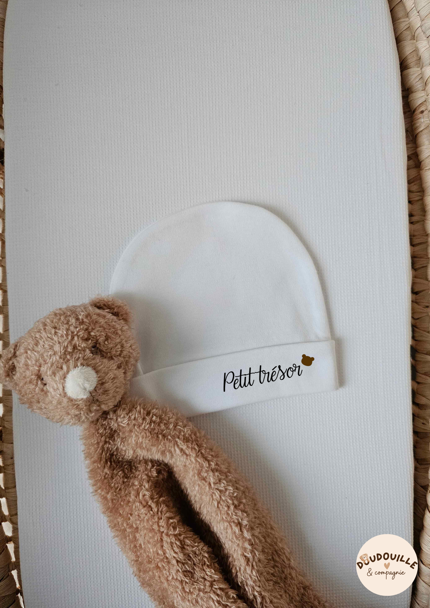 Bonnet - Blanc - Coton -Petit trésor