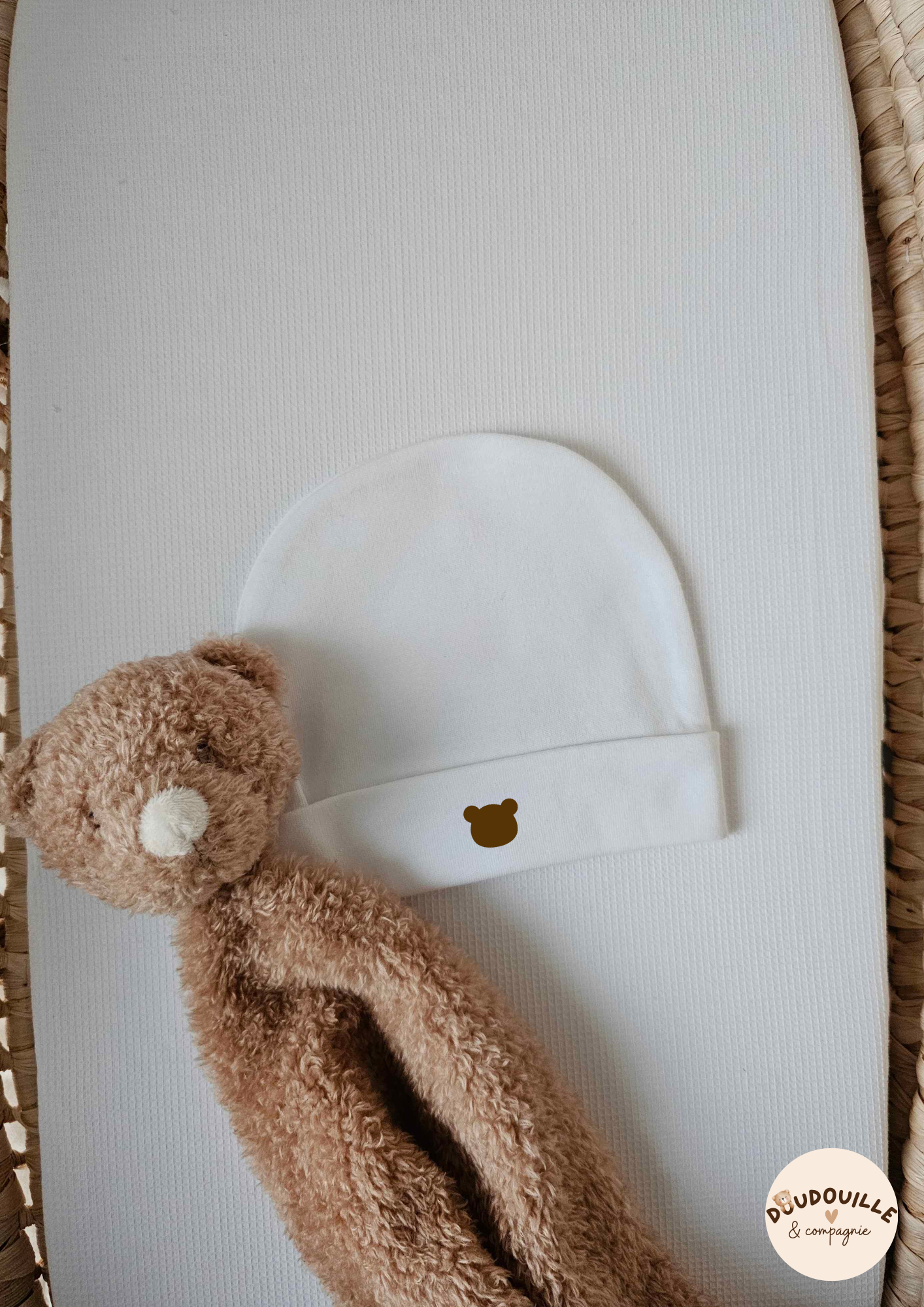 Bonnet - Blanc - Coton -Symbole