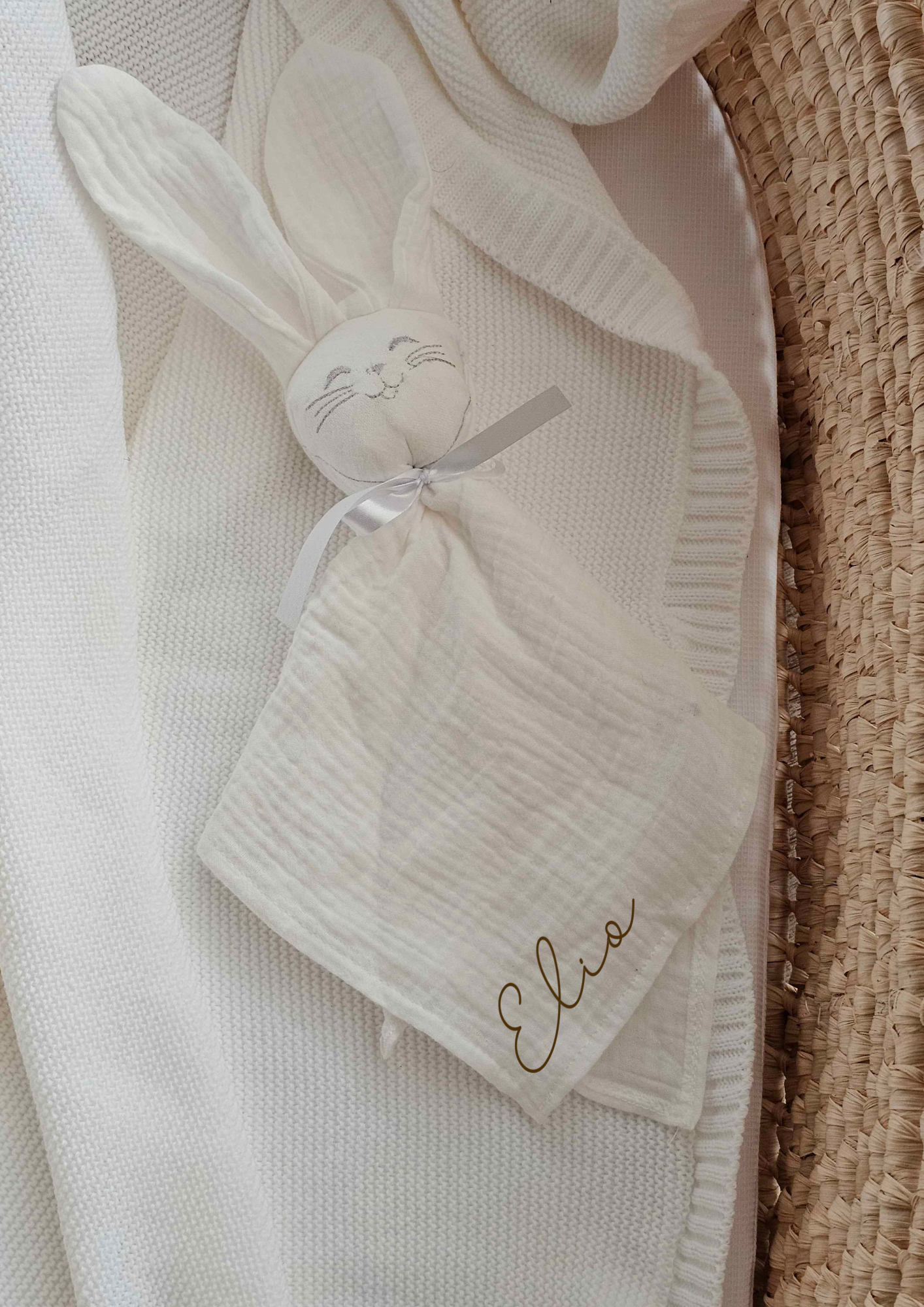 Doudou Lapin - Blanc - Prénom