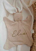 Doudou tout doux - Velours - Beige - Prenom