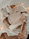 Ensemble En Maille - Prénom Au Coeur- Beige