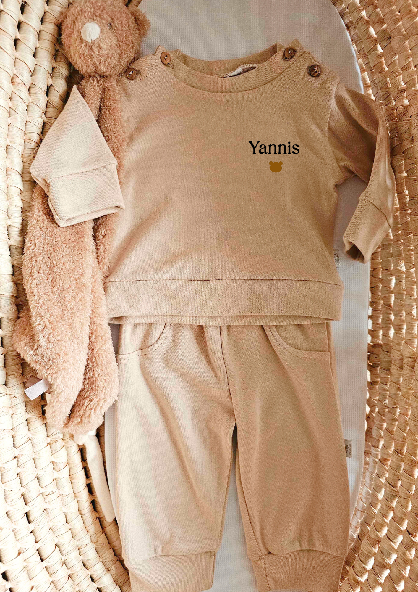 Jogging - Camel - Prénom au coeur